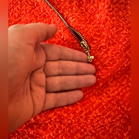 Kate Spade Orange Textured Gold Back Zip Hardware Women’s Pencil Skirt Size 4 - Picture 9 of 15